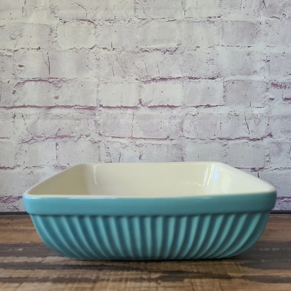 Ethos UK Design Aqua Cream Ceramic Square Baking Serving Dish 10